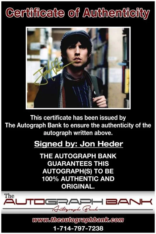 Jon Heder — Jon Heder authentic signed celebrity 8x10 W/Certificate Autographed (A0002), image 2