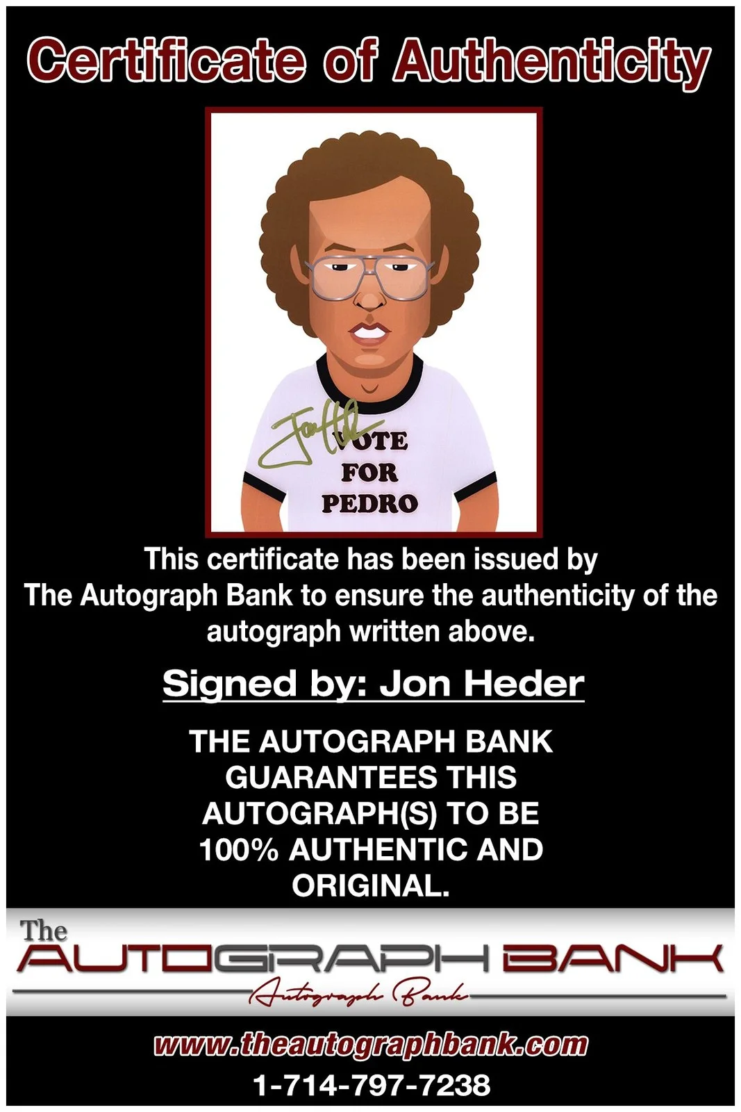 Jon Heder — Jon Heder authentic signed celebrity 8x10 photo W/Certificate Autographed (A1), image 2