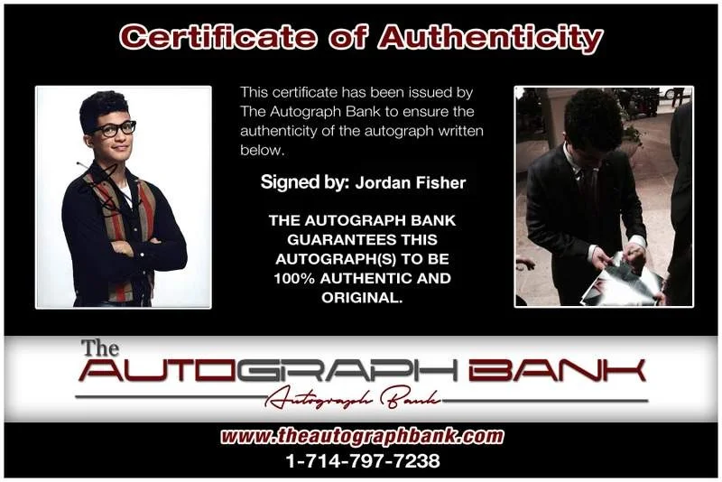Jordan Fisher — Jordan Fisher signed celebrity 8x10 photo W/Certificate (125e1), image 2
