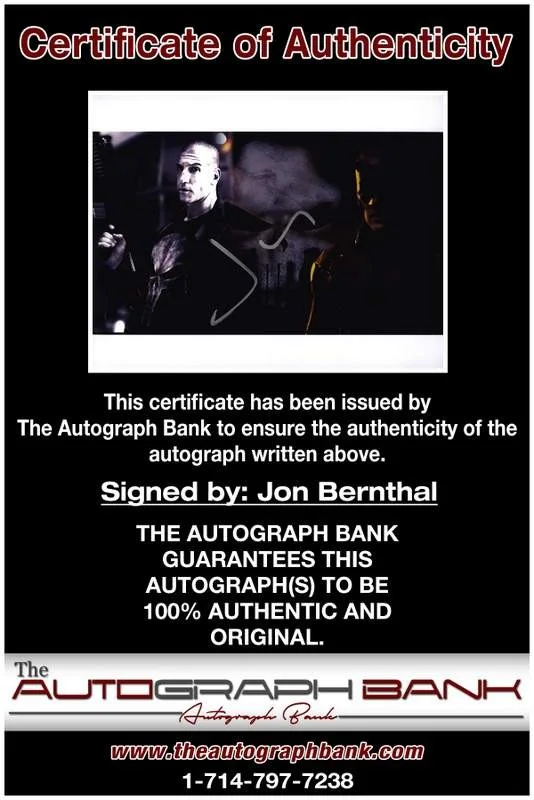 Jon Bernthal — Jon Bernthal authentic signed celebrity 8x10 W/Certificate Autographed (A0001), image 2