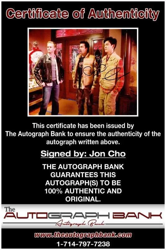 Jhon Cho — Jhon Cho authentic signed celebrity 8x10 photo W/Cert Autographed B00011, изображение 2