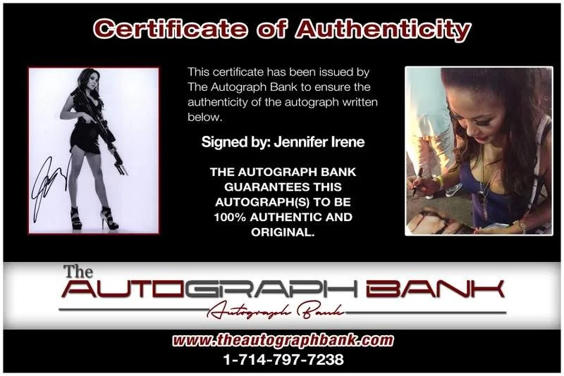 Jennifer Irene — Jennifer Irene authentic signed model 8x10 photo W/Cert Autographed A0019, изображение 2