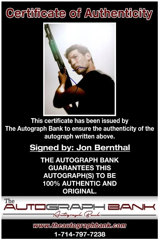 Jon Bernthal — Jon Bernthal authentic signed celebrity 8x10 photo W/Cert Autographed 2716c, изображение 2