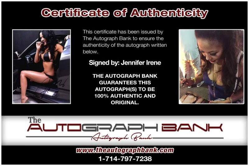 Jennifer Irene — Jennifer Irene authentic signed model 8x10 photo W/Cert Autographed A0010, image 2
