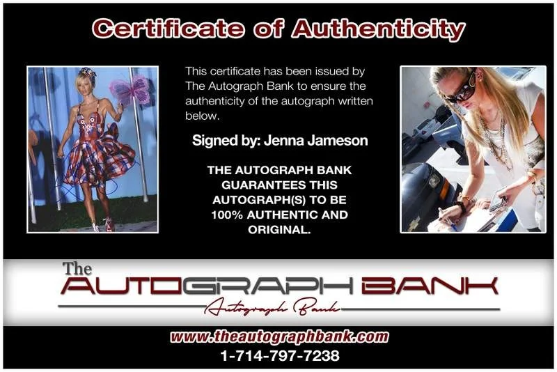 Jenna Jameson — Jenna Jameson signed Adult Film Star 8x10 photo W/Cert Autographed A0027, изображение 2