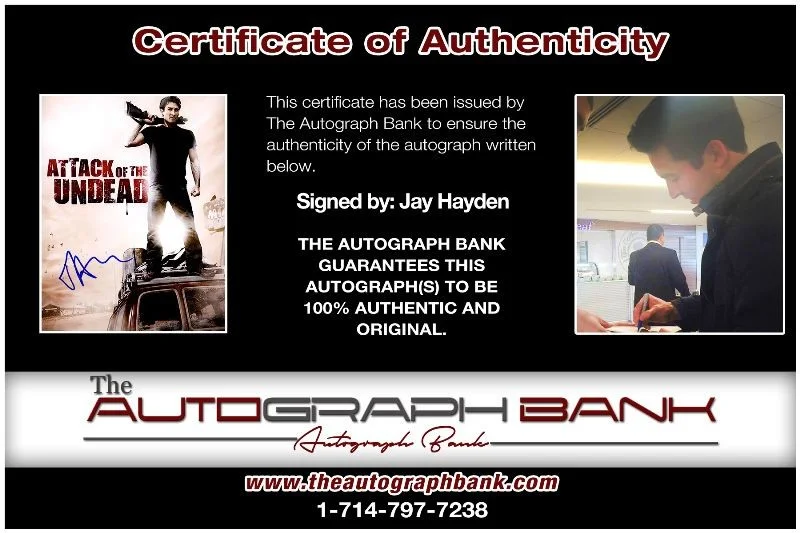 Jay Hayden — Jay Hayden authentic signed celebrity 8x10 photo W/Cert Autographed 2716h, изображение 2