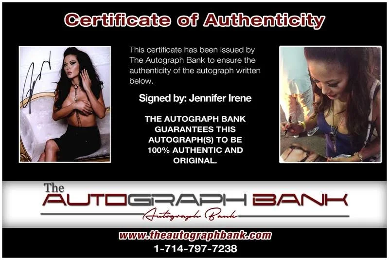 Jennifer Irene — Jennifer Irene authentic signed model 8x10 photo W/Cert Autographed A0022, image 2