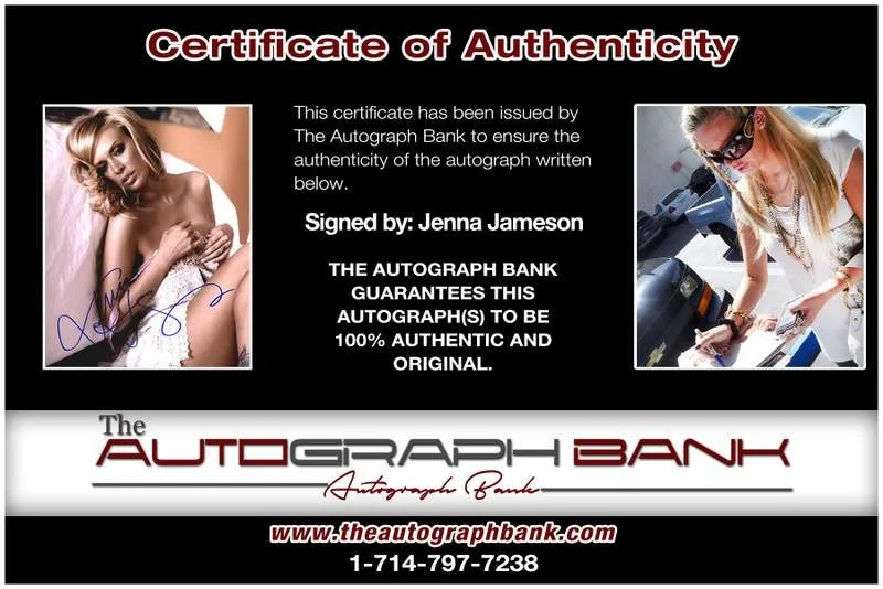 Jenna Jameson — Jenna Jameson signed Adult Film Star 8x10 photo W/Cert Autographed A0011, изображение 2