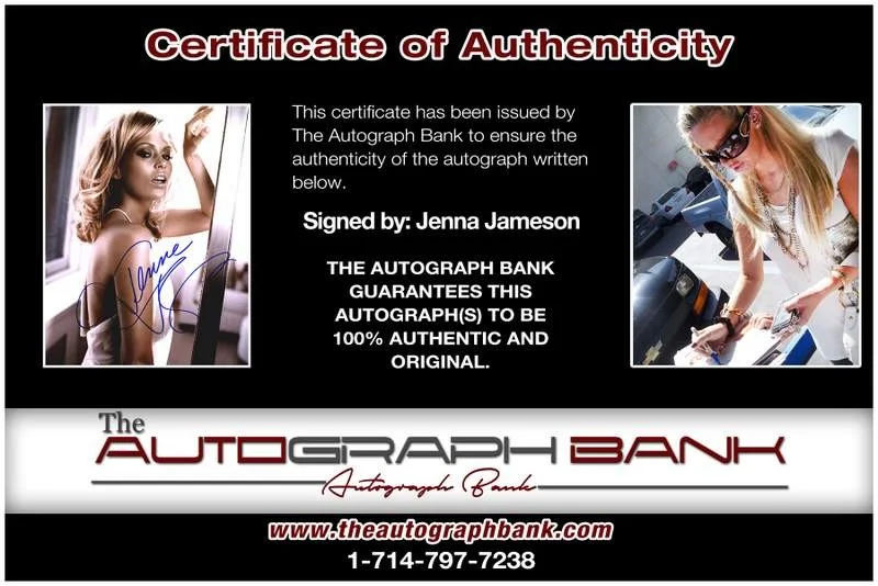 Jenna Jameson — Jenna Jameson signed Adult Film Star 8x10 photo W/Cert Autographed A0005, изображение 2