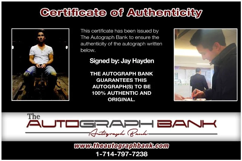 Jay Hayden — Jay Hayden authentic signed celebrity 8x10 photo W/Cert Autographed 2716j, изображение 2