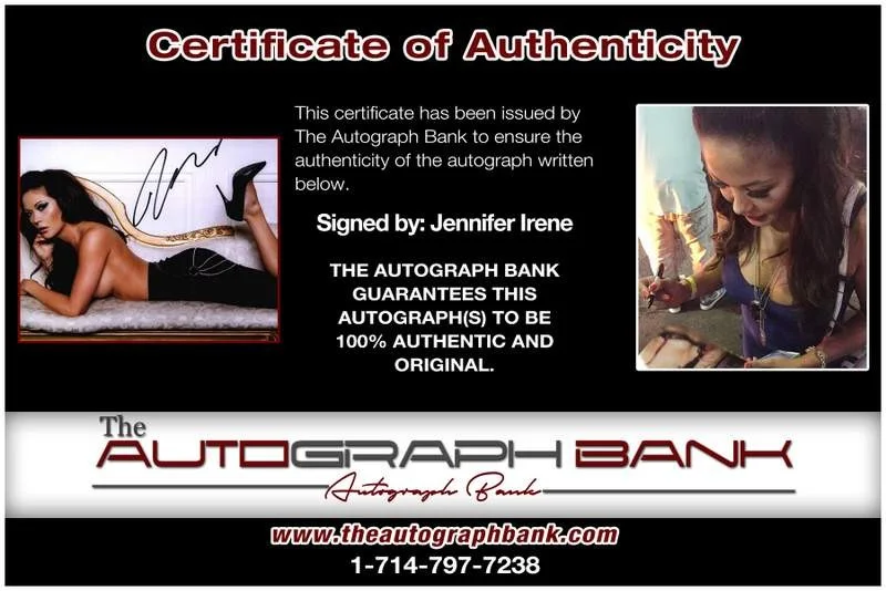 Jennifer Irene — Jennifer Irene authentic signed model 8x10 photo W/Cert Autographed A0001, изображение 2