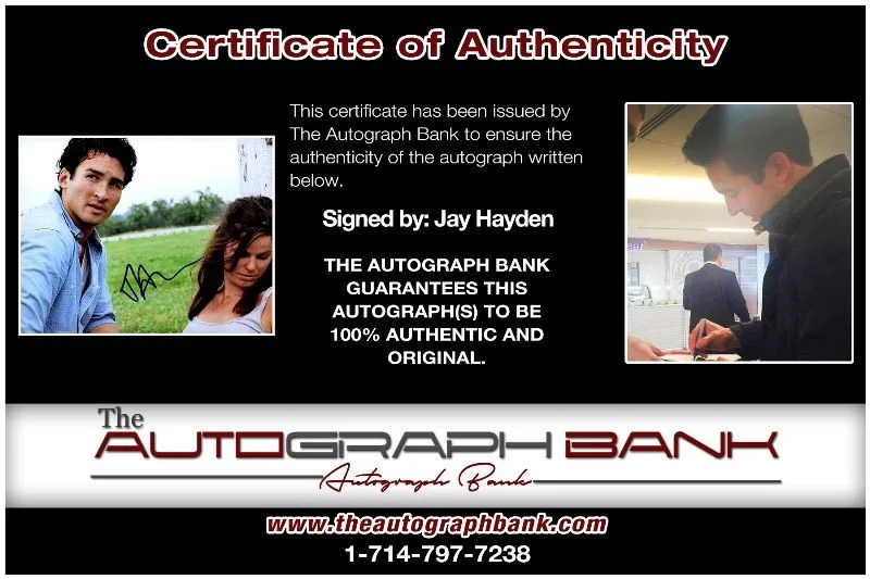 Jay Hayden — Jay Hayden authentic signed celebrity 8x10 photo W/Cert Autographed 2616f, image 2