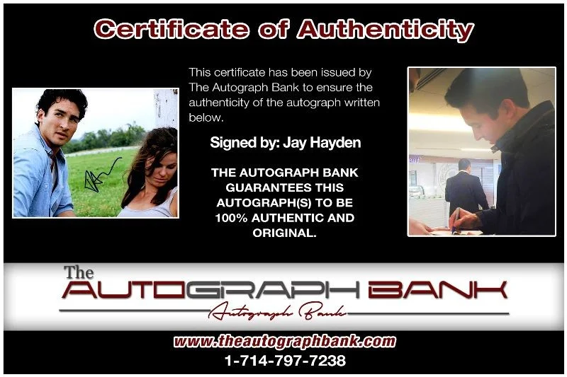 Jay Hayden — Jay Hayden authentic signed celebrity 8x10 photo W/Cert Autographed 2716g, изображение 2