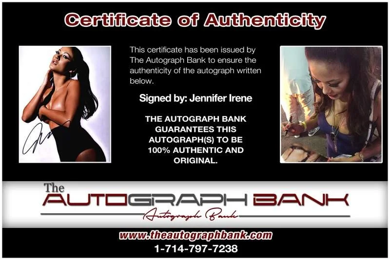 Jennifer Irene — Jennifer Irene authentic signed model 8x10 photo W/Cert Autographed A0008, изображение 2