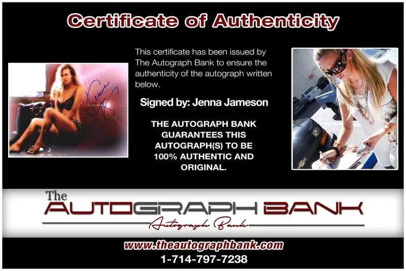 Jenna Jameson — Jenna Jameson signed Adult Film Star 8x10 photo W/Cert Autographed A0017, изображение 2