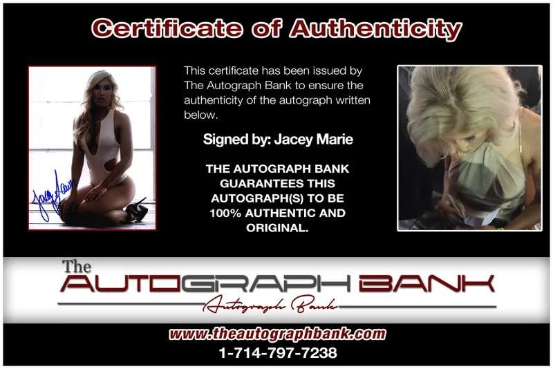 Jacey Marie — Jacey Marie authentic signed model 8x10 photo W/Certificate Autographed (A0004), изображение 2