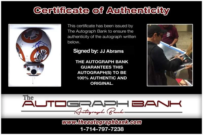 Jj Abrams — JJ Abrams signed celebrity 8x10 photo W/Certificate (D1), image 2