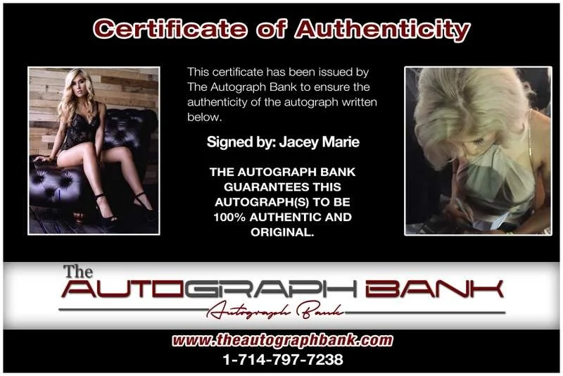 Jacey Marie — Jacey Marie authentic signed model 8x10 photo W/Certificate Autographed (A0015), изображение 2