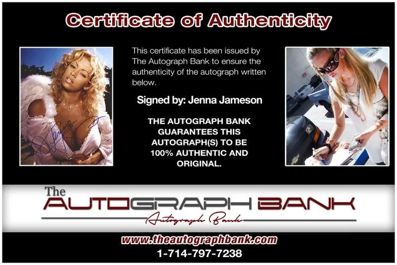 Jenna Jameson — Jenna Jameson signed Adult Film Star 8x10 photo W/Cert Autographed A0040, изображение 2
