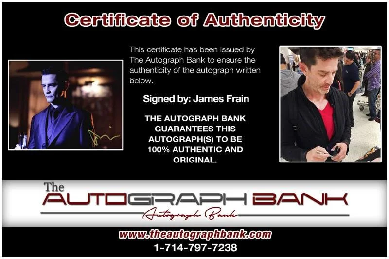 James Frain — James Frain authentic signed celebrity 8x10 photo W/Cert Autographed B0012, image 2