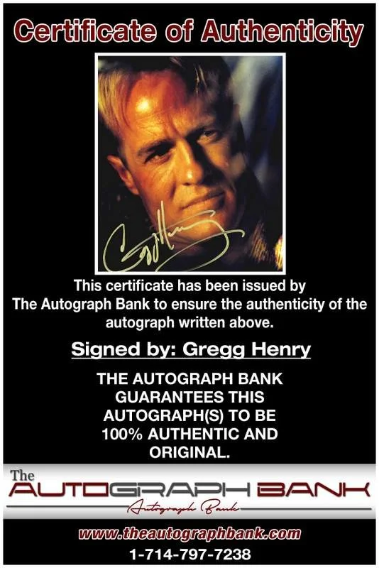 Gregg Henry — Gregg Henry authentic signed celebrity 8x10 photo W/Cert Autographed B0001, image 2