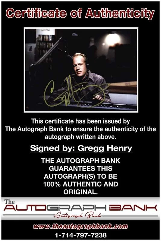 Gregg Henry — Gregg Henry authentic signed celebrity 8x10 photo W/Cert Autographed B0010, image 2