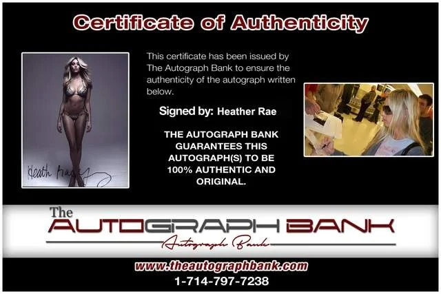 Heather Rae Young — Heather Rae Young authentic signed Playboy Model W/Certificate A5, image 2