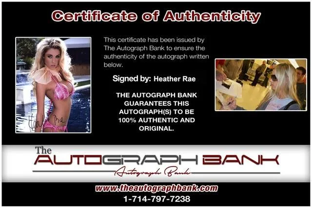 Heather Rae Young — Heather Rae Young authentic signed Playboy Model W/Certificate A7, image 2