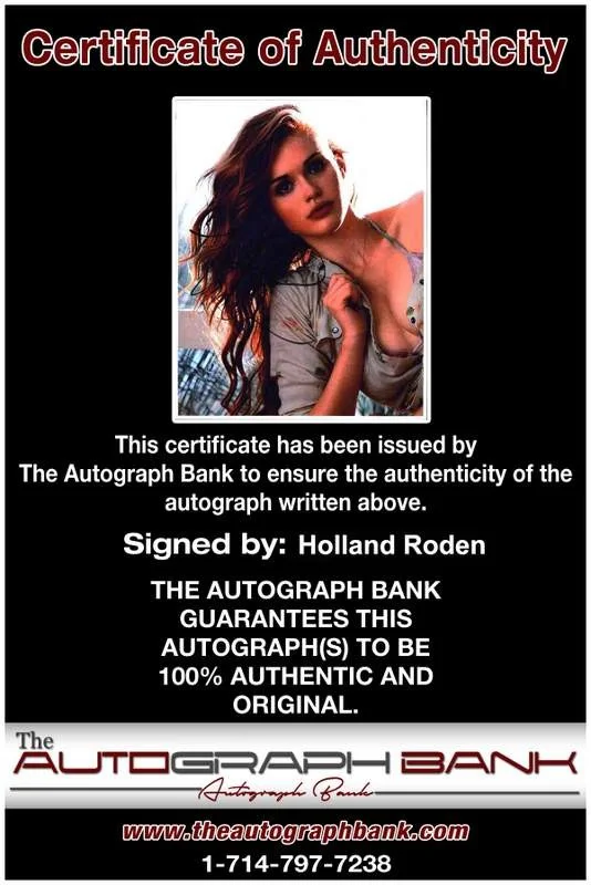 Holland Roden — Holland Roden signed celebrity 8x10 photo W/Certificate (51816a1), image 2