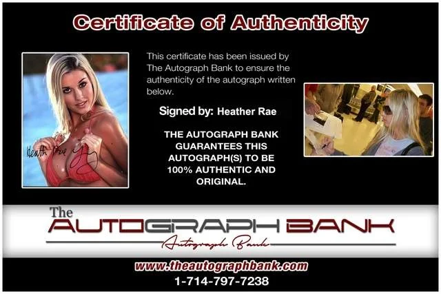 Heather Rae Young — Heather Rae Young authentic signed Playboy Model W/Certificate A4, image 2