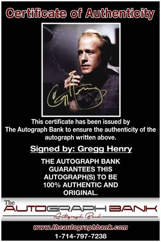 Gregg Henry — Gregg Henry authentic signed celebrity 8x10 photo W/Cert Autographed B0014, изображение 2