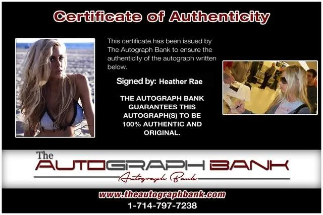 Heather Rae Young — Heather Rae Young authentic signed Playboy Model W/Certificate A9, image 2