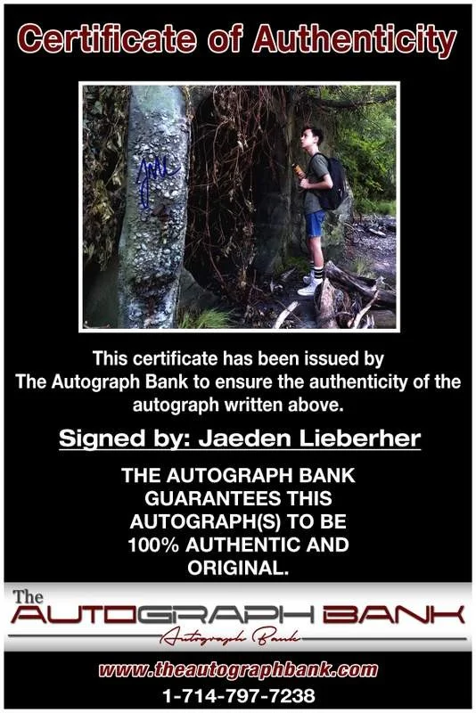 Jaeden Lieberher — Jaeden Lieberher authentic signed celebrity 8x10 W/Cert Autographed A0002, image 2