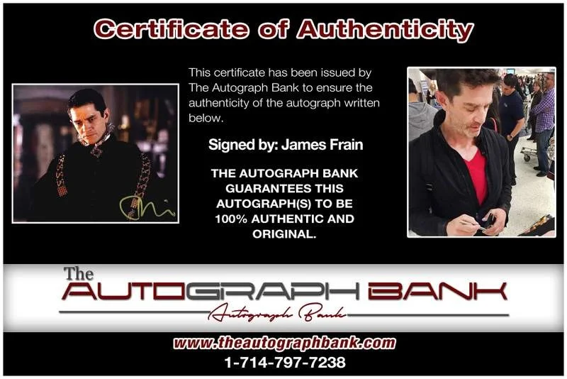 James Frain — James Frain authentic signed celebrity 8x10 photo W/Cert Autographed B0008, image 2