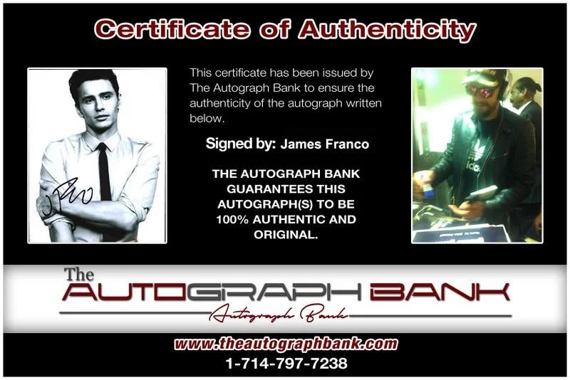 James Franco — James Franco signed celebrity 8x10 photo W/Certificate (A00231), image 2