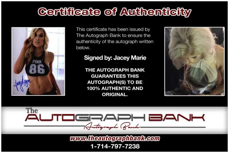 Jacey Marie — Jacey Marie authentic signed model 8x10 photo W/Certificate Autographed (A0013), изображение 2
