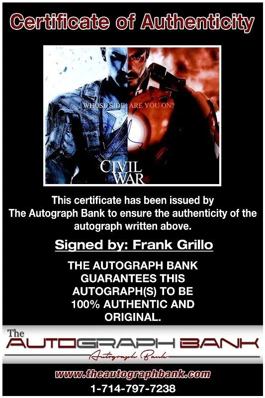 Frank Grillo — Frank Grillo authentic signed celebrity 8x10 photo W/Cert Autographed 125i1, изображение 2