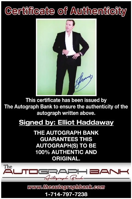 Elliot Haddaway — Elliot Haddaway authentic signed celebrity 8x10 photo W/Cert Autographed 51816g1, image 2