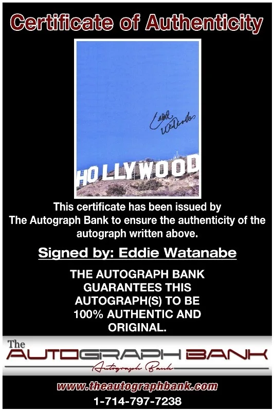 Eddie Watanabe — Eddie Watanabe authentic signed celebrity 8x10 photo W/Cert Autographed 40216a1, изображение 2
