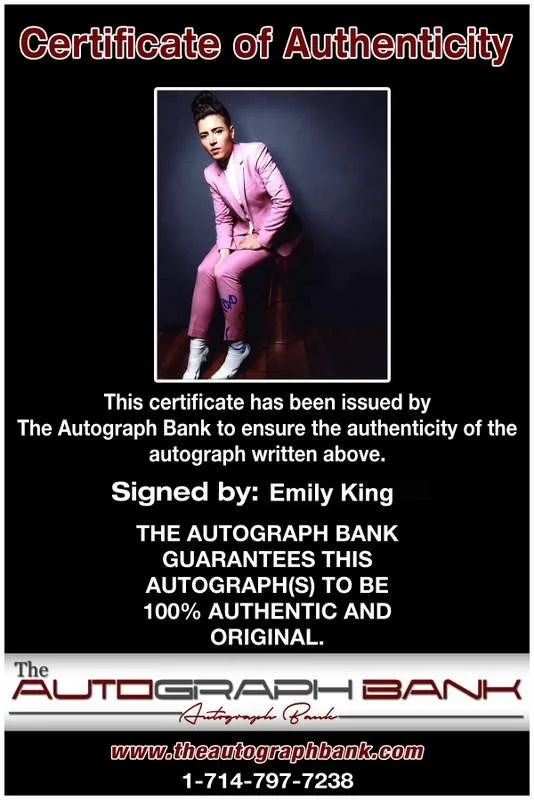 Emily King — Emily King signed celebrity 8x10 photo W/Cert Autograph 0196, изображение 2