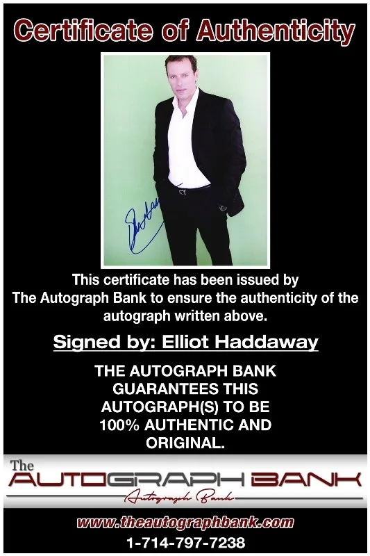 Elliot Haddaway — Elliot Haddaway authentic signed celebrity 8x10 photo W/Cert Autographed 51816f1, image 2