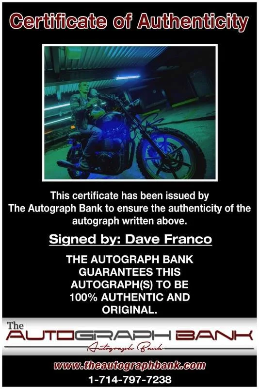 Dave Franco — Dave Franco authentic signed celebrity 8x10 W/Certificate Autographed (A0001), image 2