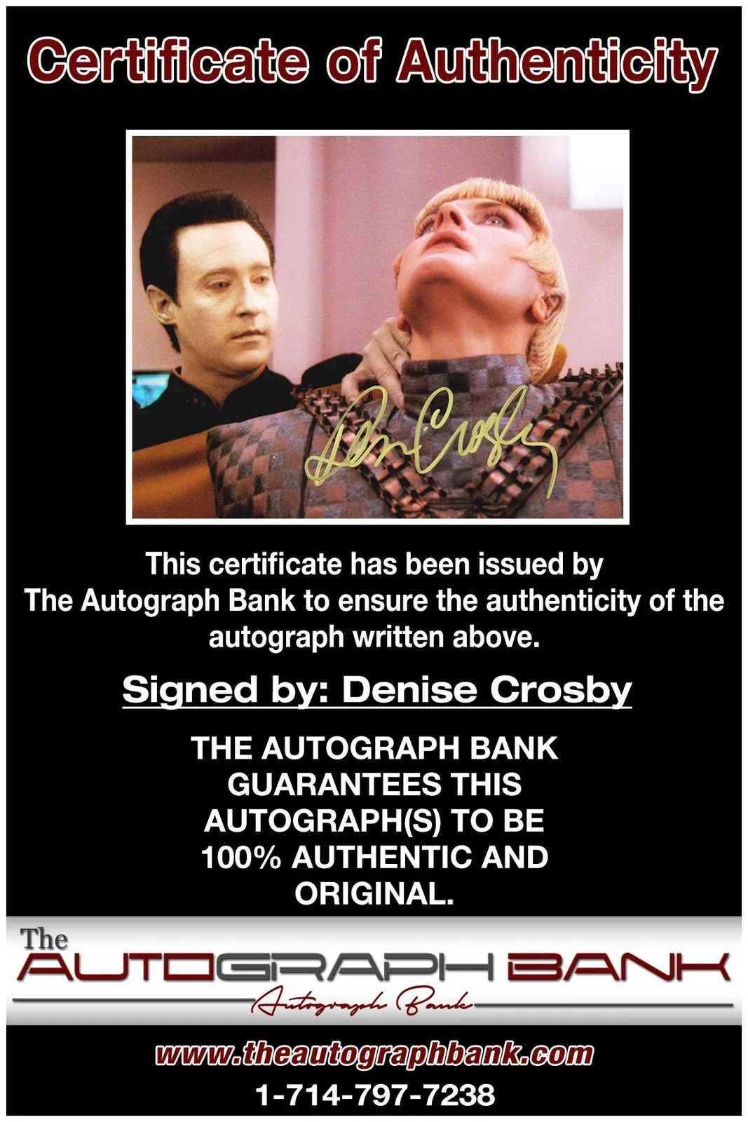 Denise Crosby — Denise Crosby authentic signed celebrity 8x10 photo W/Cert Autographed A5, image 2