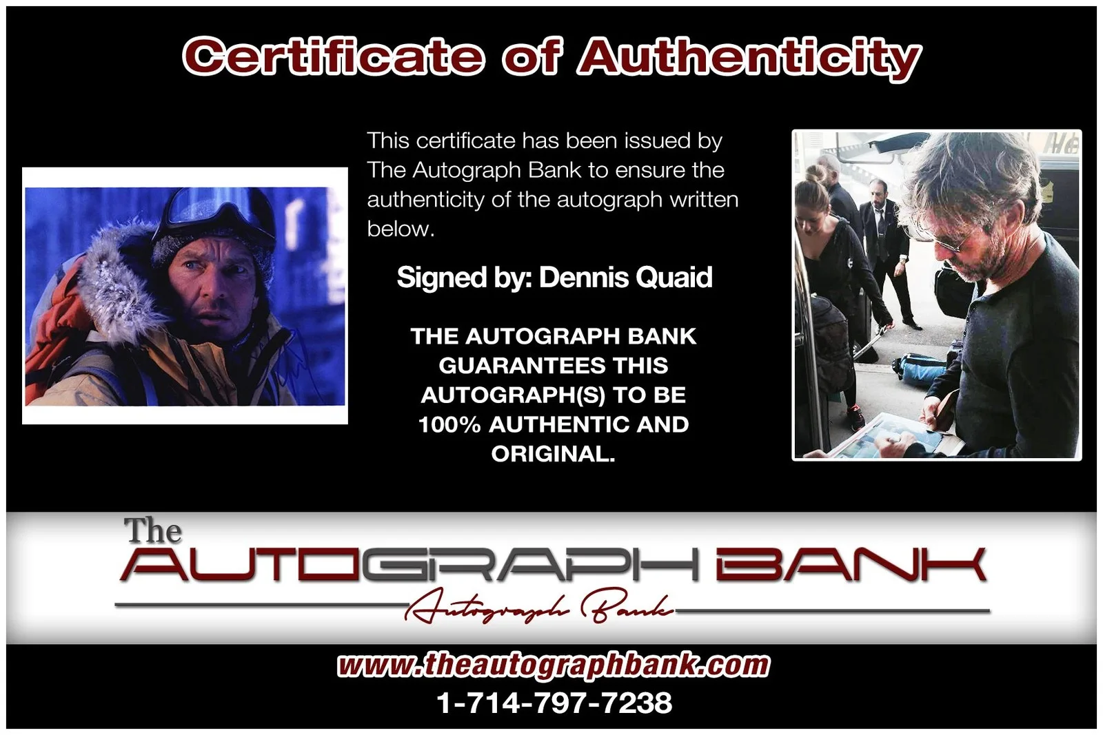 Dennis Quaid — Dennis Quaid authentic signed celebrity 8x10 photo W/Cert Autographed A1, image 2