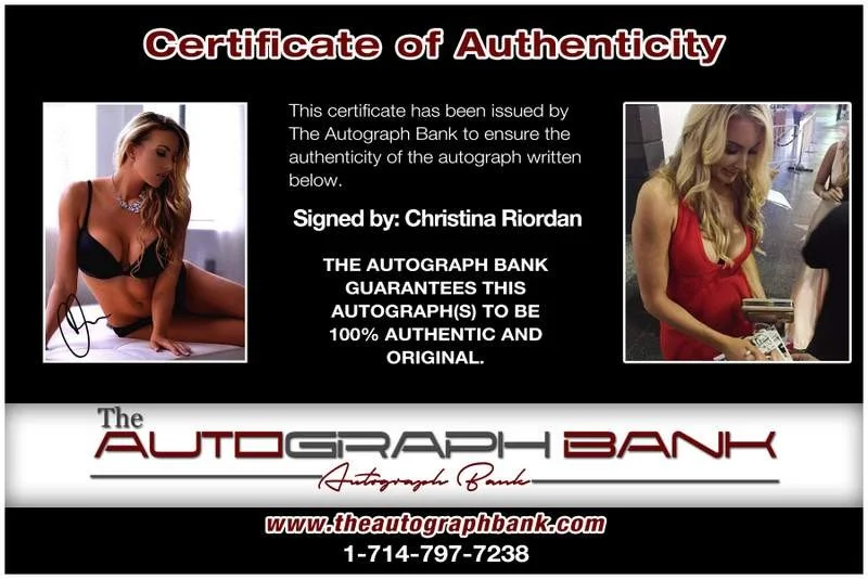 Christina Riordan — Christina Riordan authentic signed model 8x10 photo W/Cert Autographed A0005, изображение 2
