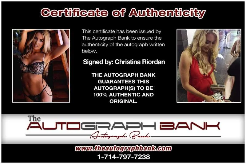 Christina Riordan — Christina Riordan authentic signed model 8x10 photo W/Cert Autographed A0016, image 2