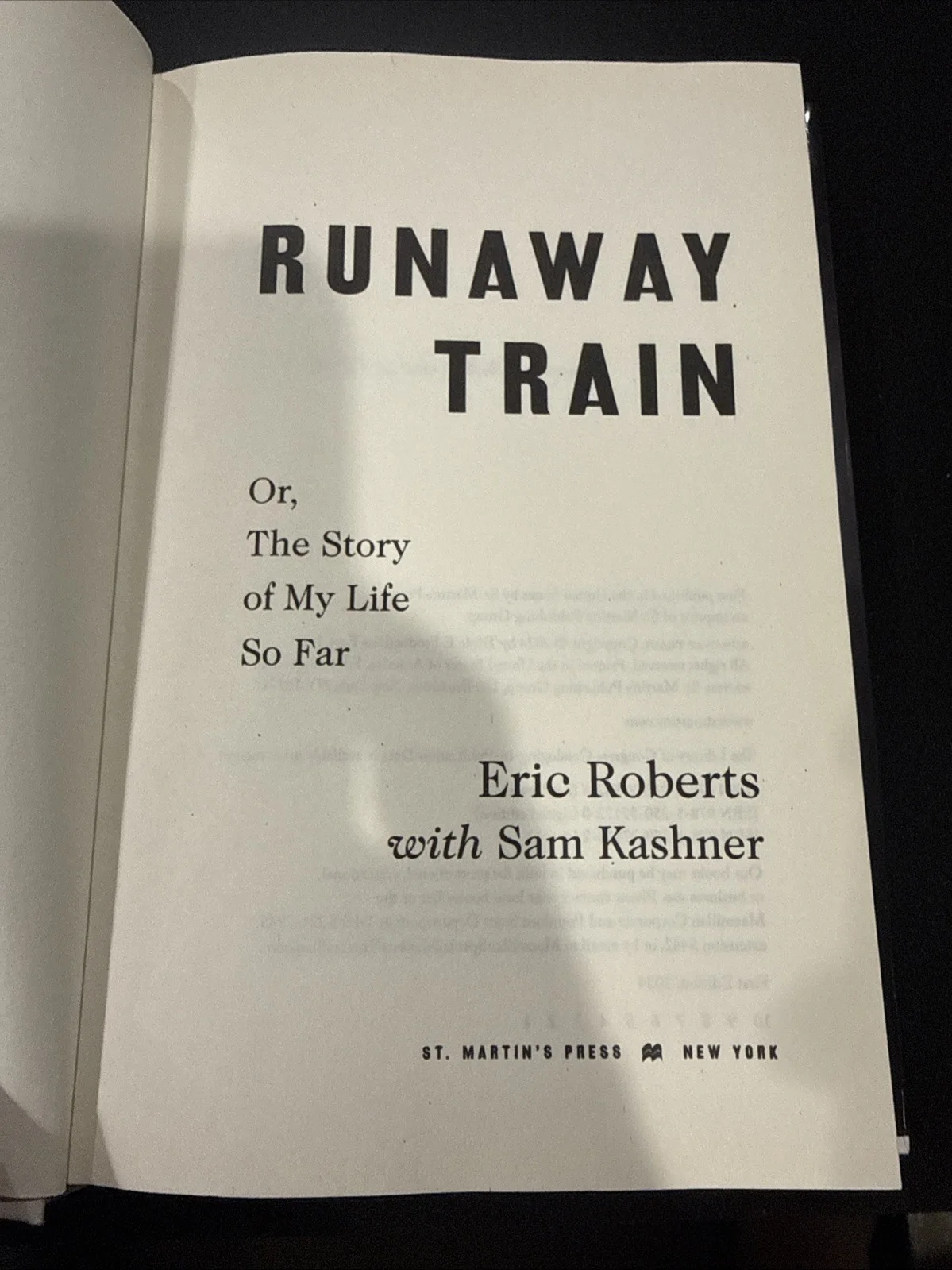 ERIC ROBERTS Signed “Runaway Train” Memoir Book Actor Autograph Auto Dark Knight, image 4