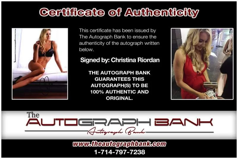 Christina Riordan — Christina Riordan authentic signed model 8x10 photo W/Cert Autographed A0006, изображение 2