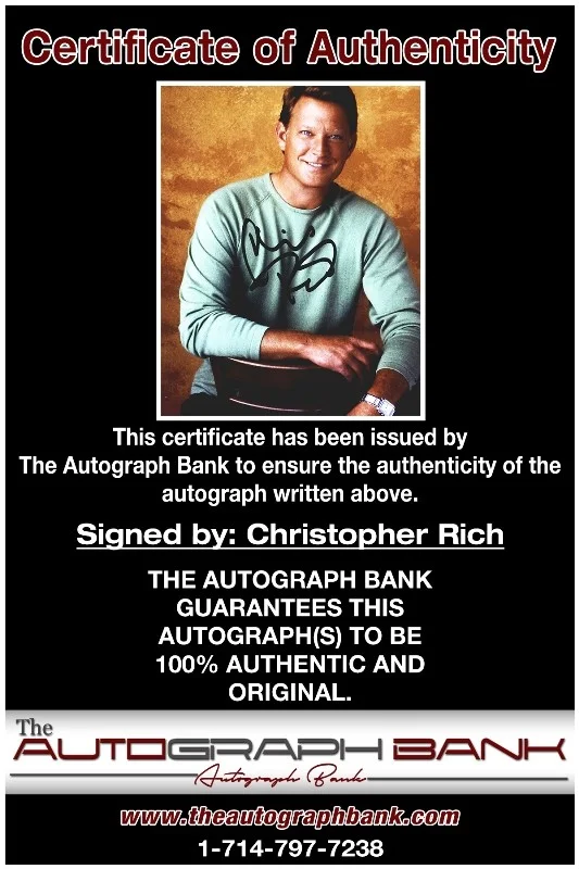 Christopher Rich — Christopher Rich authentic signed celebrity 8x10 photo |CERT Autographed 13216d2, image 2