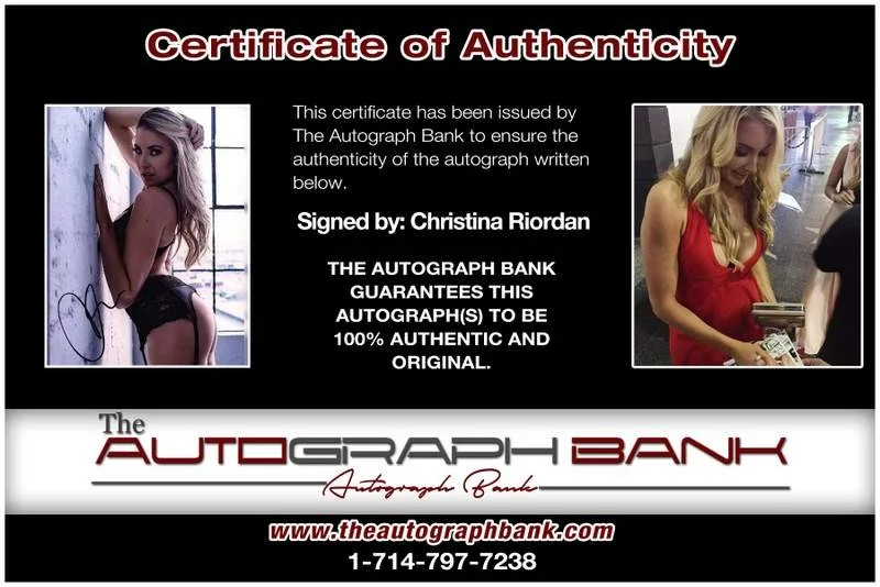 Christina Riordan — Christina Riordan authentic signed model 8x10 photo W/Cert Autographed A0010, image 2